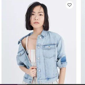 Madewell Boxy corp jean Jacket Large